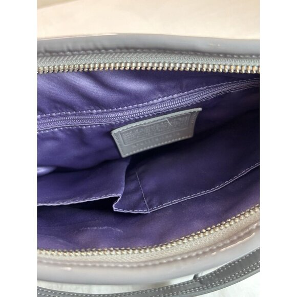 Coach Grey Liquid Gloss Poppy Handbag Quilted Convertible - Picture 10 of 10